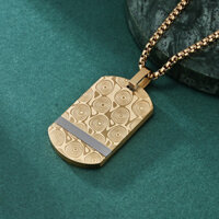 Dây chuyền nam mặt dây chuyền, huy hiệu quân đội Damascus gốc châu Âu và Mỹ, họa tiết da, thép không gỉ, mặt dây chuyền titan nam thời trang, dây chuyền hip hop, quà tặng cho bạn trai, dây chuyền trang trí