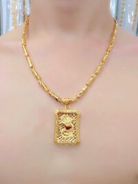 Dây chuyền nam mặt rồng dát vàng 24k EKDC015CD
