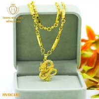Dây Chuyền Nam Mặt Rồng Titan Xi Mạ Vàng Non 24k Cao Cấp - HVDC181