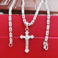 DÂY CHUYỀN NAM MẶT THÁNH GIÁ BẠC TA CAO CẤP 925