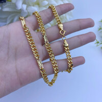Dây Chuyền Nam Nữ Chữ N 5 Chỉ Khoá Tròn Mạ Vàng 18k Có Ký Hiệu Bền Đẹp Dài 50cm, Sang Trọng