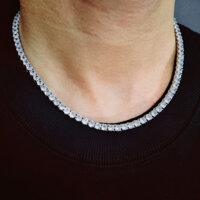 Dây chuyền nam nữ dây chuyền đính đá CZ mạ vàng 18k khóa hộp Tennis Chain 4mm