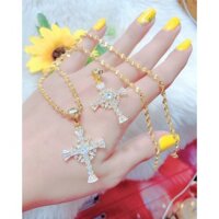 Dây Chuyền Nam Nữ Thánh Giá ( 01 dây + 01 mặt ) Mạ Vàng 18 K Mẫu 04 - 1401712 -  Mang đi chơi, đi tiệc rất đẹp