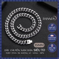 Dây Chuyền Nam To Inox Cao Cấp. Vòng Cổ Dây Xích Nam. Dây Chuyền Mắt Xích Bản Lớp Thép Không Gỉ | Dandy
