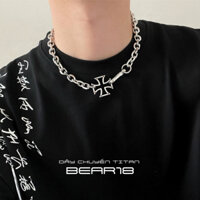 Dây chuyền nam y2k, vòng cổ hiphop màu bạc có mặt thánh giá dành cho nam và nữ, trang sức