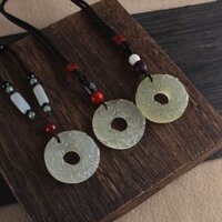 Dây chuyền ngọc bội cổ trang , vòng cổ bằng ngọc bội tỳ hưu phỉ thúy - MIDALI