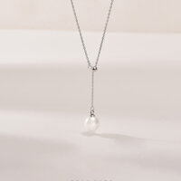 Dây Chuyền Ngọc Trai Dáng Chữ Y, Dây Chuyền Bạc Nữ Đính Ngọc Trai Đơn Giản Phong Cách Thời Thượng - DB2725 - Bảo Ngọc Jewelry - Trắng