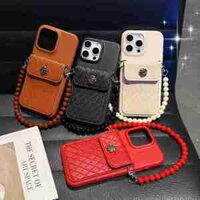 Dây chuyền ngọc trai Dây đeo cổ tay Dây buộc di động Ví hoa Khe cắm thẻ Hộp đựng điện thoại silicon mềm cho IPHONE 16 PRO MAX 16 PLUS 15 14 PLUS 15 PRO MAX 14 13 12 11 PRO MAX Ốp lưng