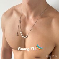 Dây chuyền ngọc trai kéo dài GuangYu, kiểu dáng dài, unisex, phụ kiện sang trọng nhẹ nhàng, dây chuyền áo len hạt đơn giản thanh lịch