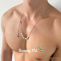 Dây chuyền ngọc trai kéo dài GuangYu, kiểu dáng dài, unisex, phụ kiện sang trọng nhẹ nhàng, dây chuyền áo len hạt đơn giản thanh lịch