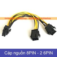 Dây chuyển nguồn 2x6pin PSU sang 8pin PCI-E - Cáp nguồn 8pin ra 2 6pin