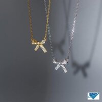 Dây Chuyền nơ đá bạc ta cho nữ - Trang sức Vàng Bạc Hoà Thảo