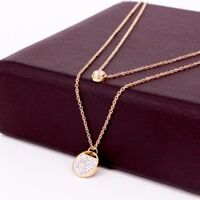 Dây Chuyền Nữ 2 Tầng Titan Ko Đen TT 2564 - đen hồng