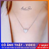 Dây chuyền nữ bạc đẹp, vòng cổ hình tim đính đá trang sức bạc cao cấp Tuấn Thoan JEWELRY