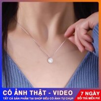 Dây chuyền nữ bạc đẹp, vòng cổ mặt đá vuông Hàn Quốc trang sức bạc cao cấp Tuấn Thoan JEWELRY