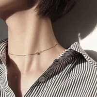 Dây chuyền nữ bạc ta dạng rút điều chỉnh dài ngắn gắn bi bạc 3ly - Bạc Bibi