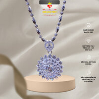 Dây chuyền nữ bạc xi bạch kim kiểu bi càna 2li5 kèm Mặt dây chuyền bạc tròn, Vòng cổ nữ bạc đẹp -KLP