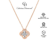 Dây chuyền nữ Caterina Diamond Necklace Rose Gold Diamond Set Chain Sour-leaf Clover DN002