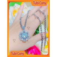 Dây chuyền nữ hình bông hoa đính CZ ( 1 dây + 1 mặt ) M1618-126  Tubi Cony - Nhẹ nhàng - Dễ phối đồ
