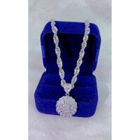 Dây chuyền nữ kiểu xoắn mặt xoàn mạ bạch kim cao cấp