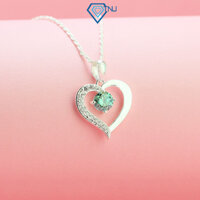 Dây chuyền nữ kim cương Moissanite 6ly màu xanh lá kiểm định GRA khắc tên miễn phí DCNM0011 - Trang Sức TNJ