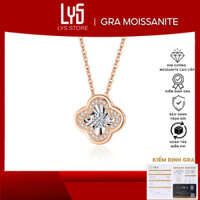 Dây chuyền nữ kim cương Moissanite necklace rose gold diamo set chain four - leaf clover DN002