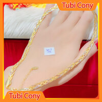Dây chuyền nữ mạ vàng 18k  kiểu xoắn thời thượng thắt bính  D04.130823 -  Tubi Cony- Mang đi chơi, đi tiệc rất đẹp