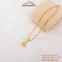 Dây Chuyền Nữ Mặt Túi Tài Lộc Đính Đá Nhỏ, Vòng Cổ Dây Xoắn Thiết Kế Thanh Lịch B1521DC