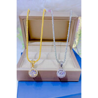 Dây chuyền nữ mặt xoàn mạ bạch kim mạ vàng 18 cao cấp mẫu mới cực xinh