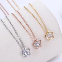 Dây Chuyền Nữ Ngôi Sao Đính Đá Chất Liệu Thép Titan Ko Rỉ Ko Dị Ứng TT 1463 - Bạc