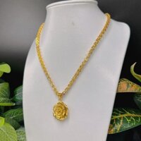 Dây Chuyền Nữ Phụng Kèm Mặt Hoa Hồng Mạ Vàng Cao Cấp, Sang Trọng, Bảo Hành 12 Tháng