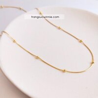 Dây chuyền nữ titan bi vàng gold