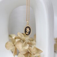 Dây chuyền nữ titan mặt oval Elizabeth vintage không gỉ WN200307 BY ACCESSORIES