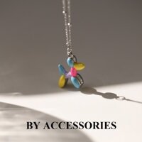 Dây chuyền nữ titan xích kiểu mảnh phối mặt hình cún con màu sắc ngọt ngào không gỉ WN24111