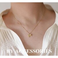 Dây chuyền nữ titan xích phối mặt hình chiếc nơ nhỏ xinh xắn không gỉ WN2395 BY ACCESSORIES