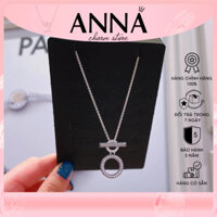 Dây chuyền Pandora thanh chữ T đôi đính đá Cubic Zirconia - Vòng cổ Pandora Authentic hàng chính hãng, Fullbox, thẻ tag
