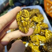 Dây chuyền Phật Di Lặc M.Hổ vàng nâu kèm dây dù đeo cổ