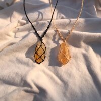 Dây chuyền phong thuỷ Citrine TA vàng dây rút điều chỉnh dài ngắn