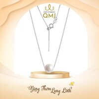 Dây chuyền rút bạc 925 vòng đeo cổ nữ mix ngọc trai thanh lịch QMJ - NT12