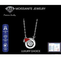 Dây chuyền S925 xi kim mặt nón ông già noel có đính đá Moissanite sang trọng - trẻ trung
