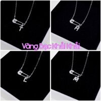 Dây chuyền Safety Pin Chữ cái chất liệu Bạc ta , đủ bảng chữ cái - Dây chuyền nữ bạc ta - Vàng Bạc Khải Khải