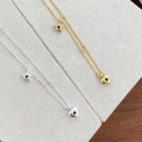 Dây chuyền sao trái tim sợi mảnh liền bạc 925 mạ vàng 10k _ gunojewelry