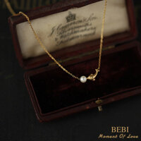 Dây chuyền siêu mỏng ngọc trai nước ngọt hình cá heo mini