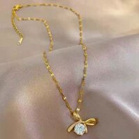 Dây chuyền sợi mảnh nữ tính kèm charm nơ đính đá Zicron siêu sáng Little Bow Tie