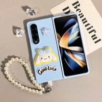 Dây chuyền tay vòng tay ngọc trai thời trang ❥ ❈ Phim hoạt hình Good Luck Star Vỏ hình chú chó nguyệt quế dễ thương cho Samsung Galaxy Z Fold 6 5 4 3 2 5G Sky Blue Matte Skin Cover