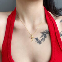 Dây chuyền thánh giá bạc S925 mạ vàng 18K