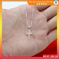 Dây chuyền Thánh Giá bạc ta cho người lớn, trẻ em (1,5x1cm) D50 Quà tặng Công Giáo, GIÁNG SINH, sinh nhật