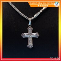 Dây chuyền thánh giá bạc ta Thánh Giá bản to  cho nam mẫu TG15 - Nhà Sách Công Giáo Việt Nam