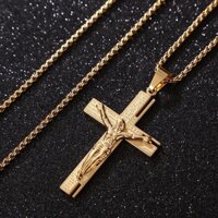 Dây chuyền Thánh GIá mạ vàng mặt hình chúa Jesus thời trang