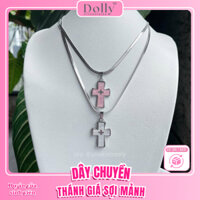 Dây chuyền thánh giá sợi mảnh, bướm pha lê